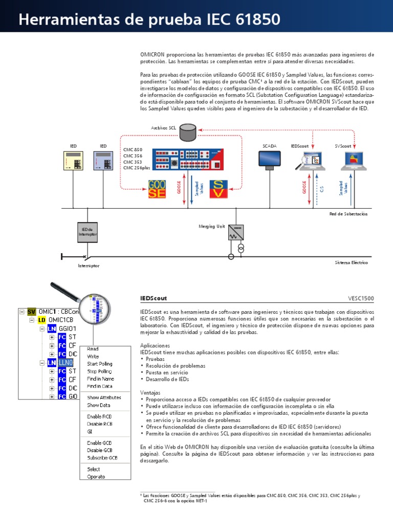 IEC 61850 Testing Tools ESP PDF | PDF | Software | Red de computadoras