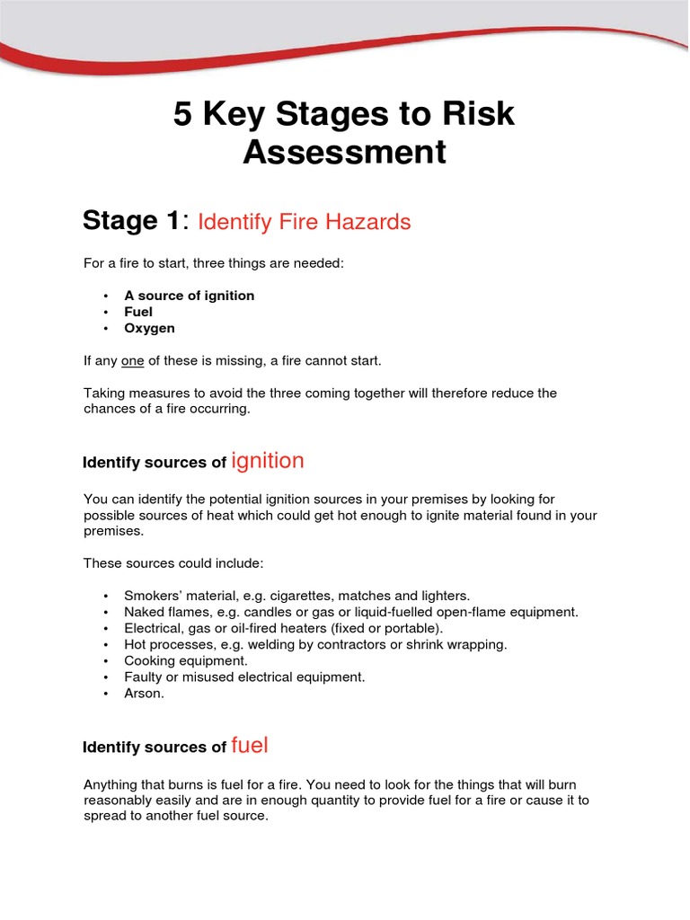 five_stages_to_fire_risk_assessment Fire Safety Fires