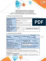 Guía de actividades y rúbrica de evaluación - Paso 2 - Analizar Legislación Comercial Colombiana