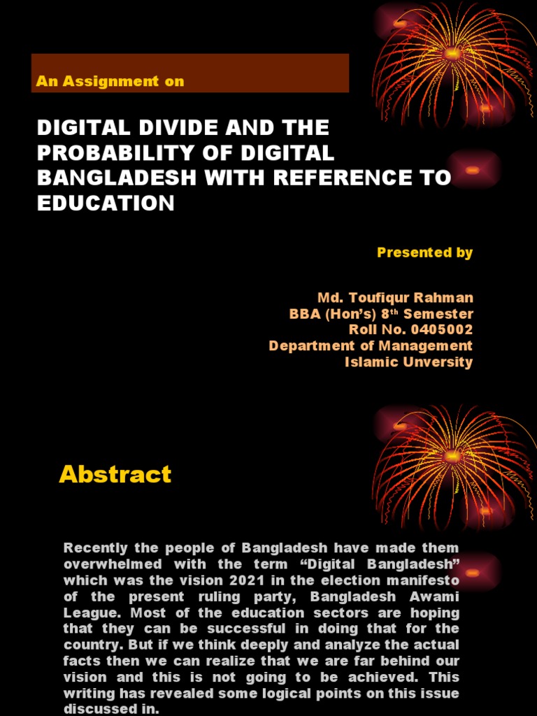 Digital Divide and Education in Bangladesh | PDF | Educational ...