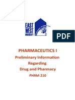 Preliminary Information Regarding Drug and Pharmacy