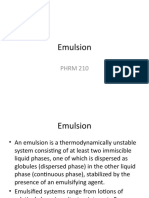 Emulsion: PHRM 210