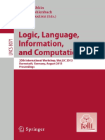 (Lecture Notes in Computer Science 8071) Natasha Alechina (Auth.), Leonid Libkin, Ulrich Kohlenbach, Ruy de Queiroz (Eds.) - Logic, Language, Information, and Computation - 20th International Workshop