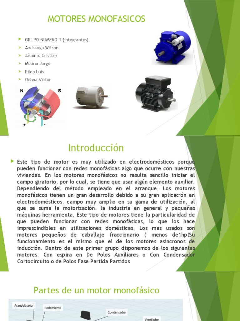 Motores Monofásicos: Tipos y Funcionamiento | PDF | Motor eléctrico ...