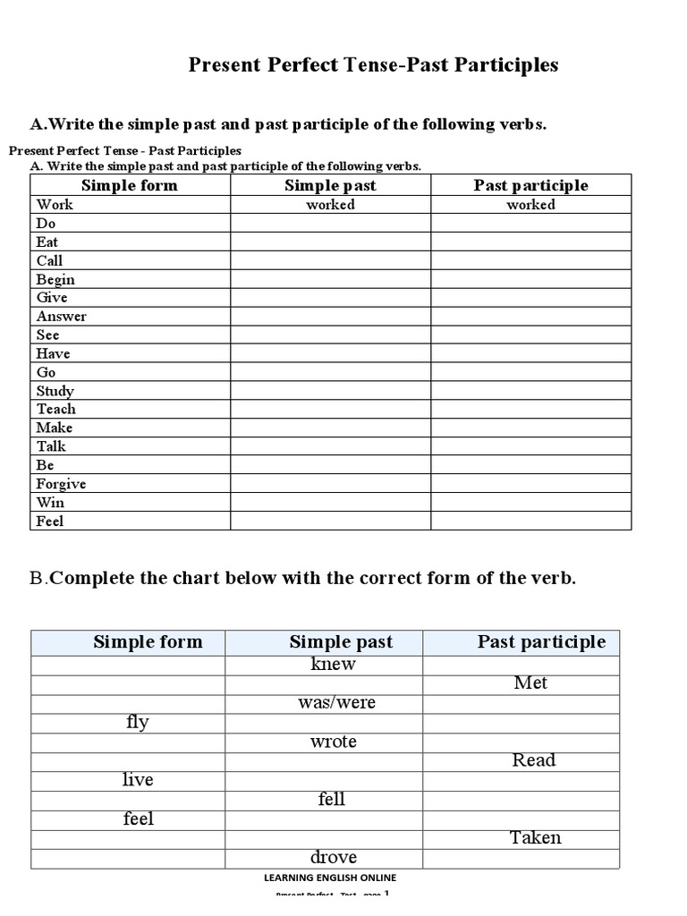 Present Perfect - Exercises | PDF | Perfect (Grammar) | Morphology