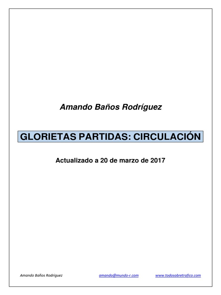 Glorietas Partidas: Normas de Circulación | PDF | Intersección ...