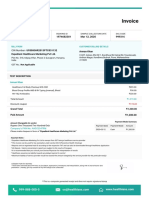 Invoice for Medical Tests