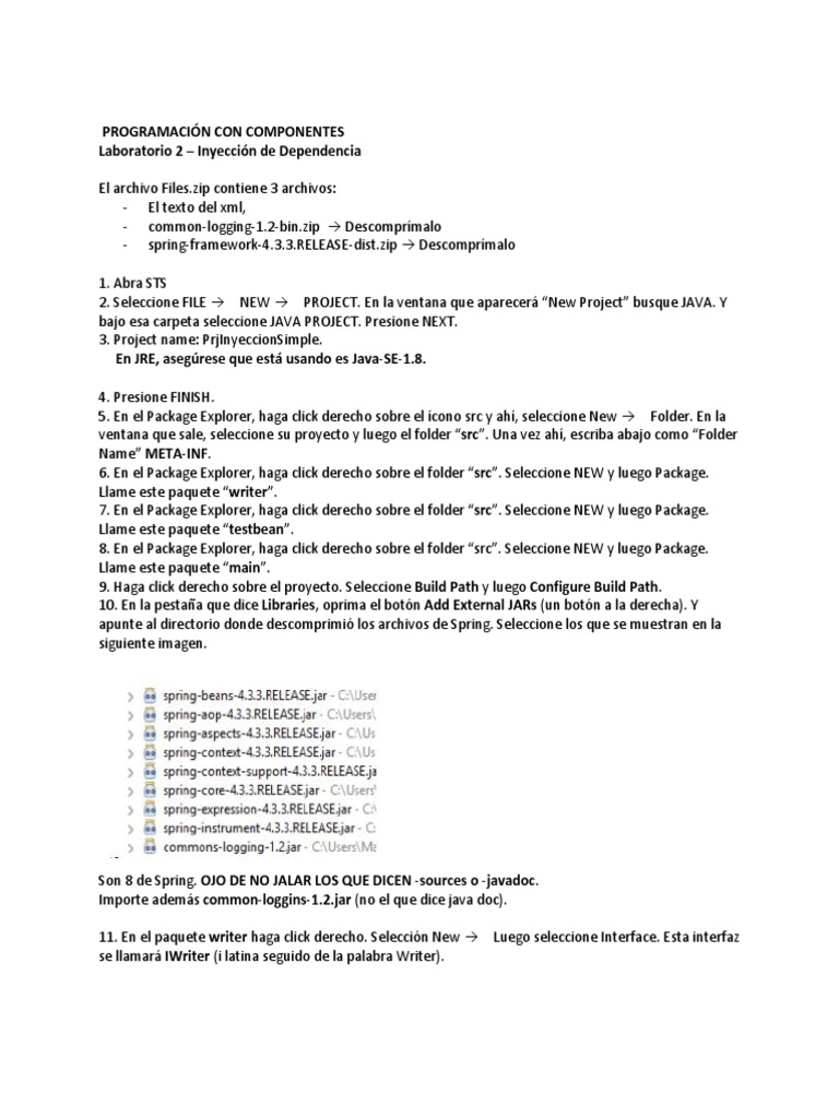 Inyección de Dependencia en Java con Spring | PDF | Java (lenguaje de ...