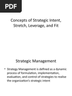 Concepts of Strategic Intent, Stretch, Leverage