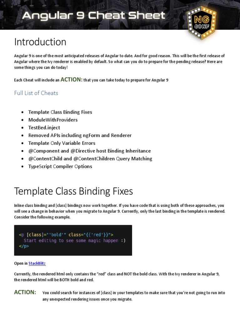 Angular 9 cheat sheet pdf