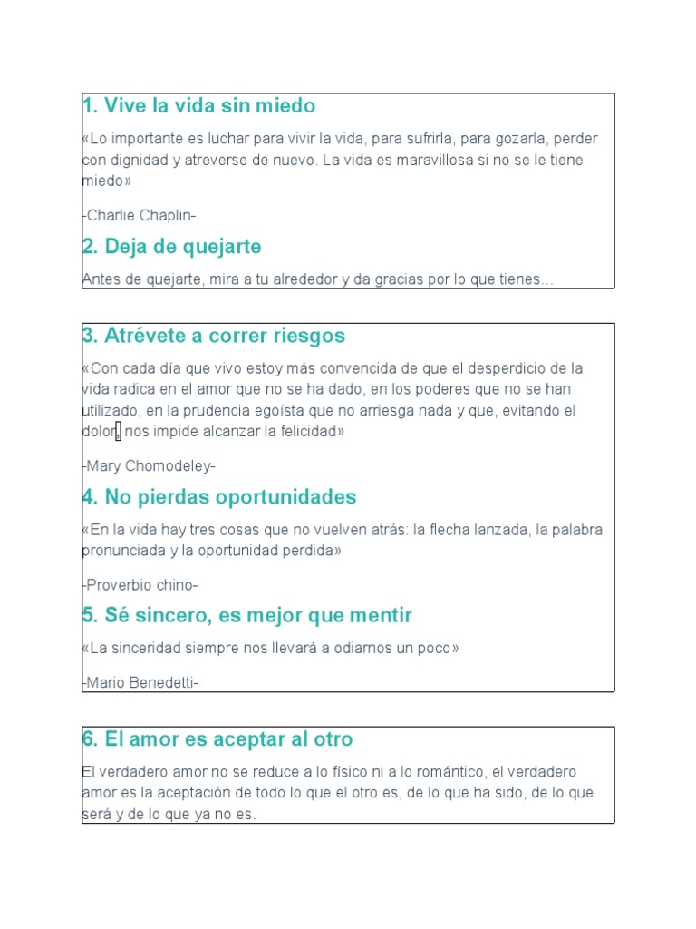 Cosas Que Debes Aprender en La Vida | PDF | Amor