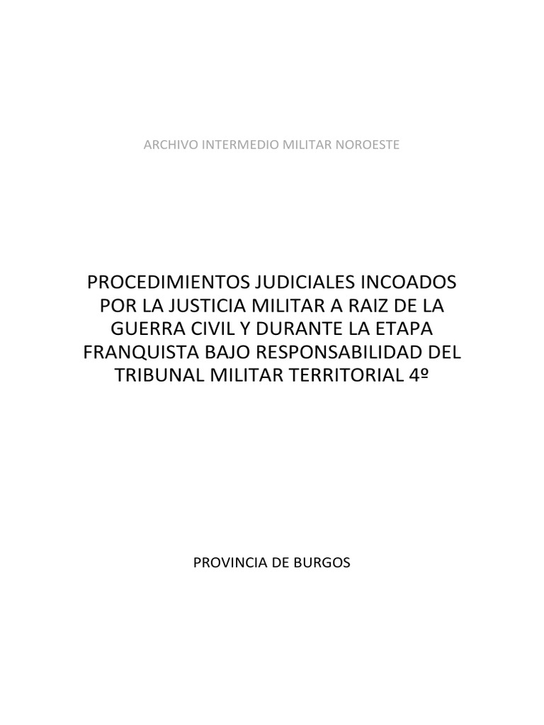 Procedimientos Judiciales Guerra Civil | PDF | guerra civil Española |  Agitación