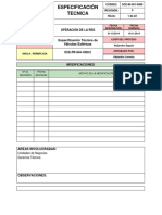 SCE in 501 0008 - 0 Especificación Válvulas Esféricas