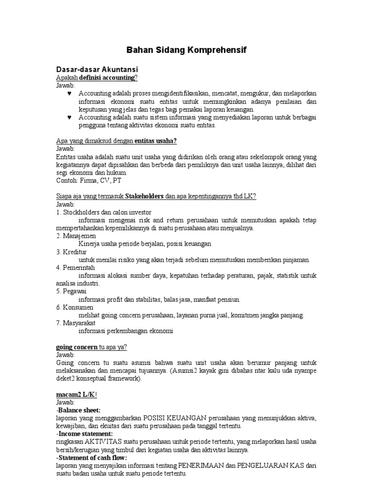 Bahan Sidang Komprehensif Akuntansi I