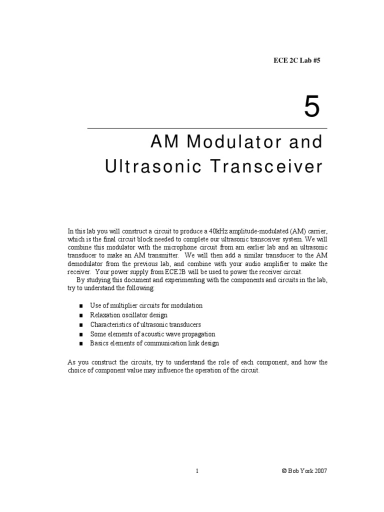 Am Modulator Project | PDF | Amplifier | Microphone