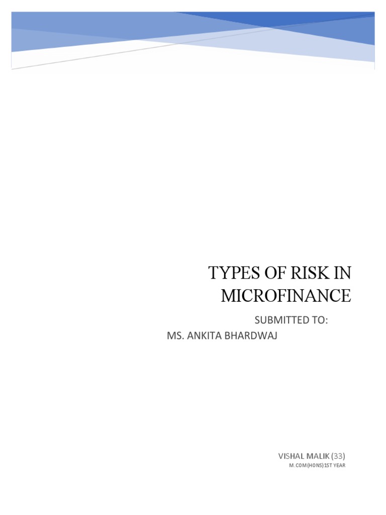 Types of Risk in Microfinance | PDF | Microfinance | Interest Rates