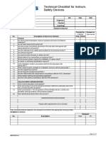 BE-WI-203-08-F03 Technical Checklist Instrumentation - Safety Devices