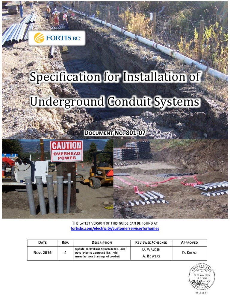 Specification For Installation of Underground Conduit Systems | PDF ...