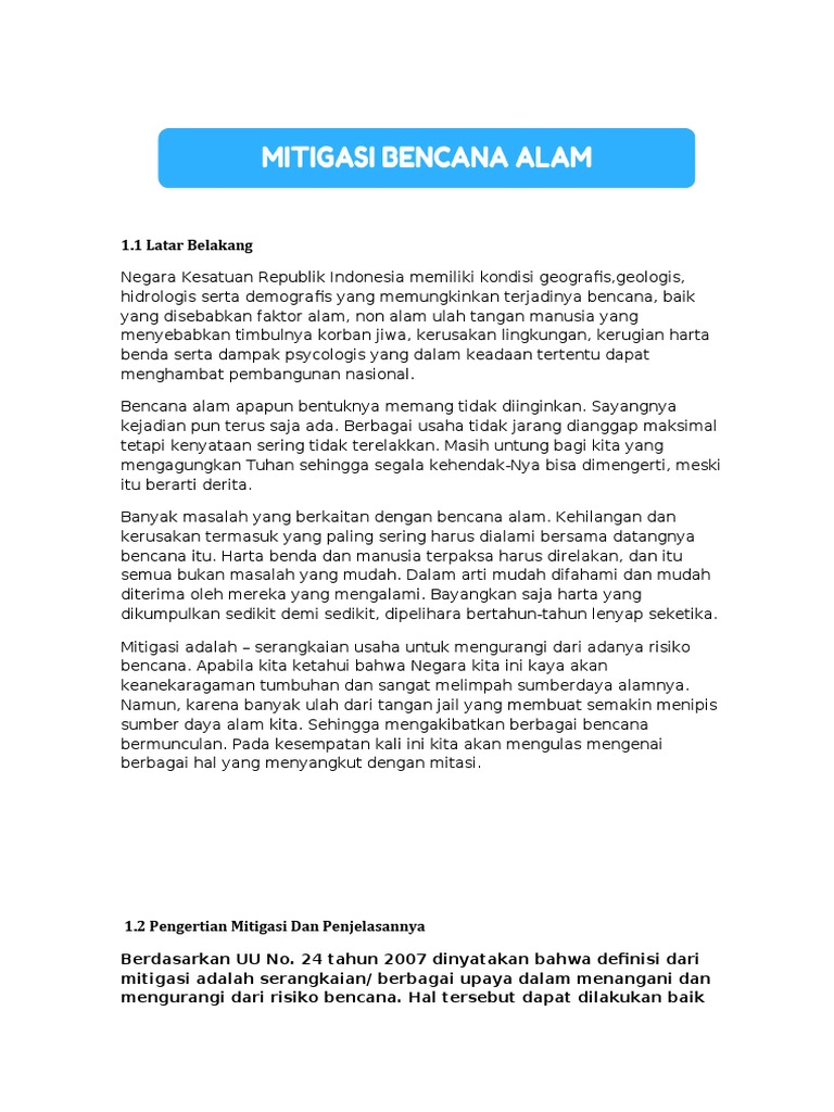 Mitigasai Bencana Pdf