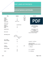 2 Basic Laws of Physics and Electrical Formulas