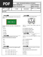 AVALIAÇÃO MENSAL MATEMÁTICA