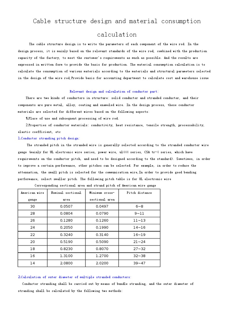 Calculation of Cable Structure and Pitch PDF Inductance Coaxial Cable