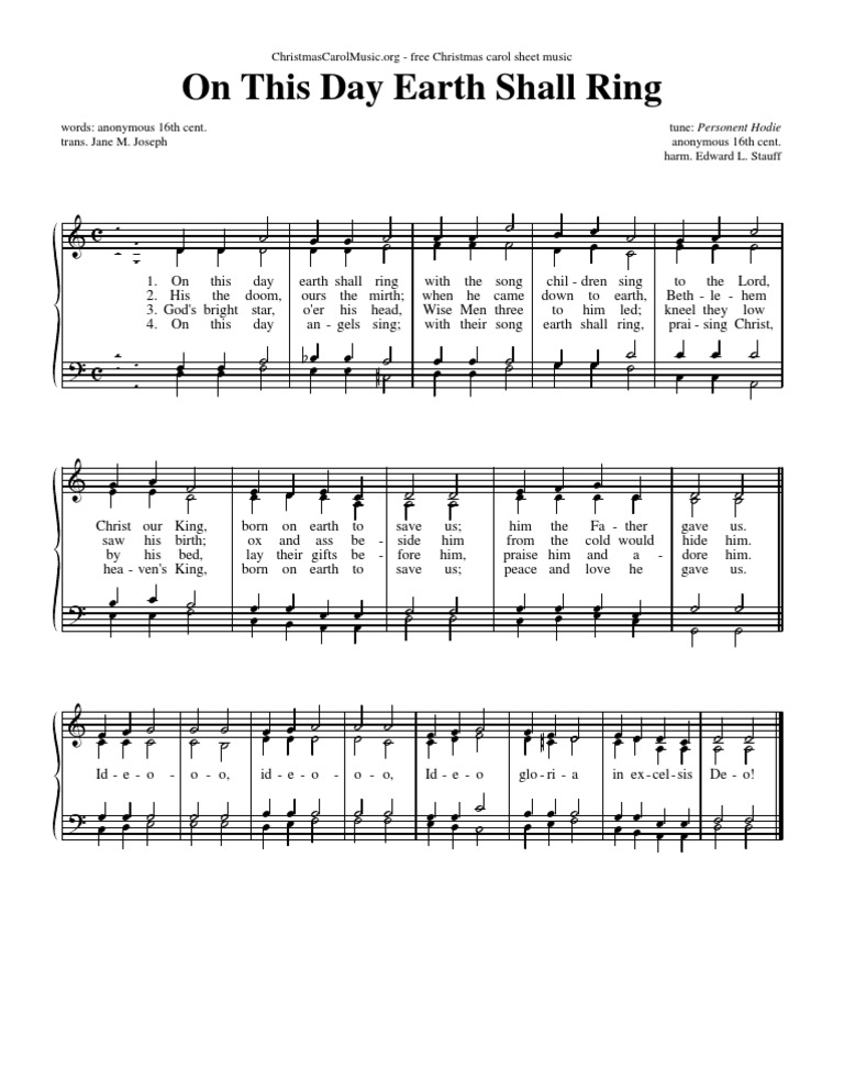 Onthisday Earth Shall Ring Christmas Songs Traditions