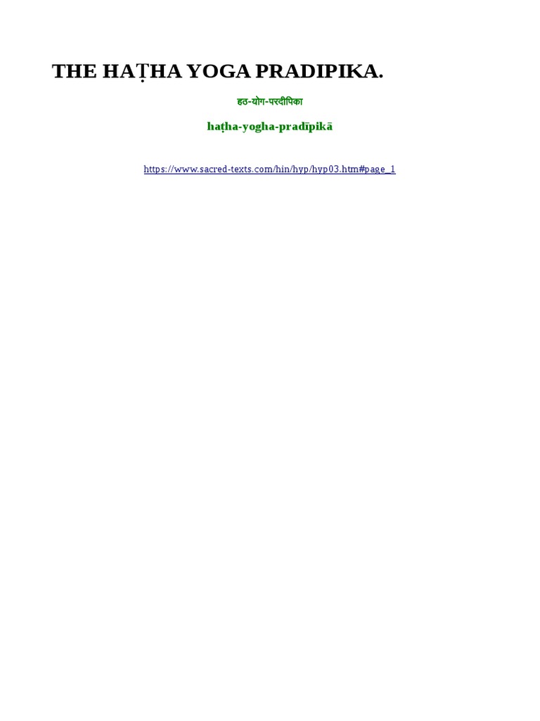 Hatha Yoga Pradipika Pdf Rāja Yoga Hindu Behaviour And Experience