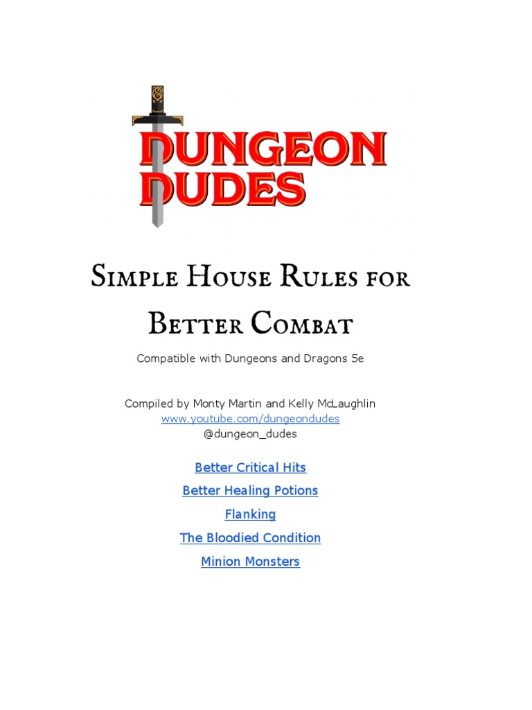 Dungeon Dudes' Five Simple House Rules for Better Combat in D&D 5e