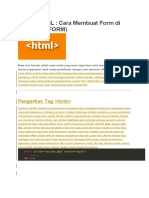 Belajar HTML - Cara Membuat Form Di HTML