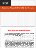 Learning Areas in The K 12 Curriculum