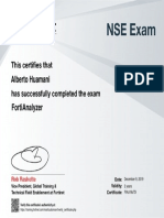 FortiAnalyzer Exam Certificate