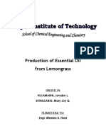 Production of Essential Oil From Lemongrass FULL