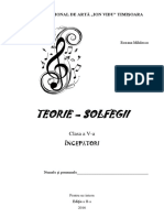 TEORIE - SOLFEGII - Clasa A 5-A, INCEPATORI PDF