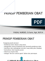 Prinsip Pemberian Obat & Peran Perawat Dalam Pemberian Obat