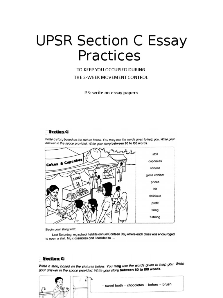 writing upsr upsr english essay section c
