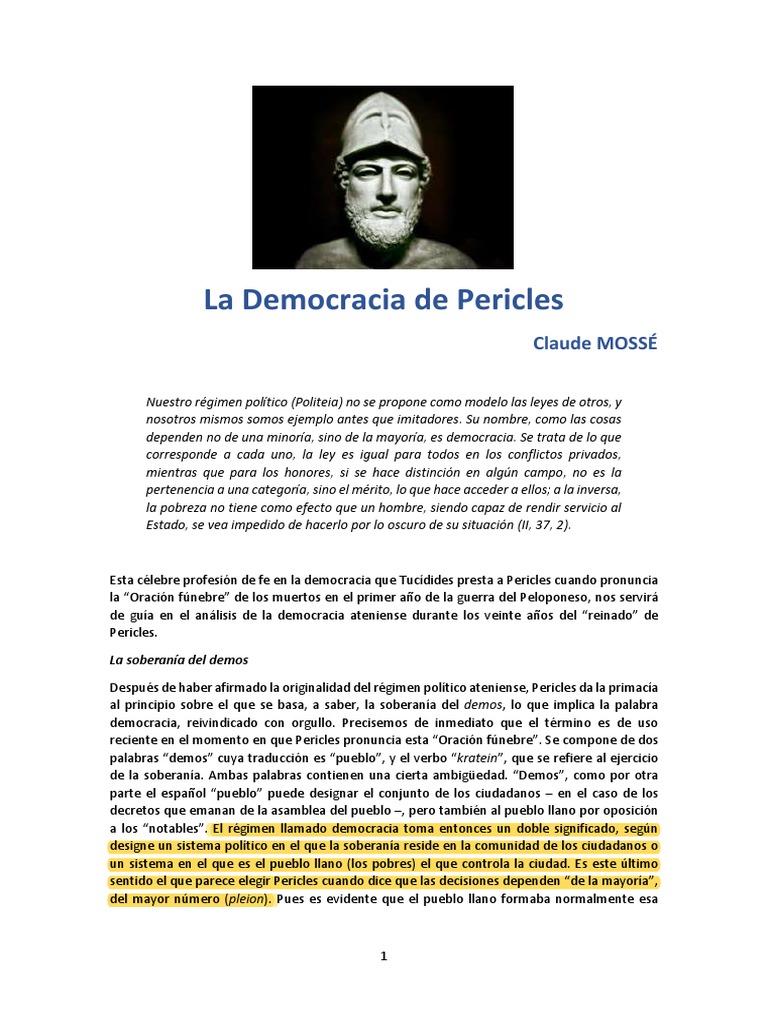 La Democracia de Pericles en Atenas | PDF | Antigua Grecia | Antiguedad ...