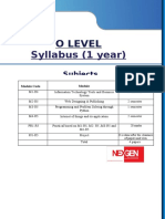 O Level Syllabus and Subject Details