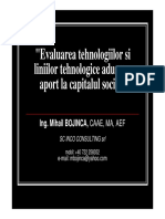 Mihail Bojinca - Evaluarea Tehnologiilor Si Liniilor Tehnologice Aduse Ca Aport La Capitalul Social PDF