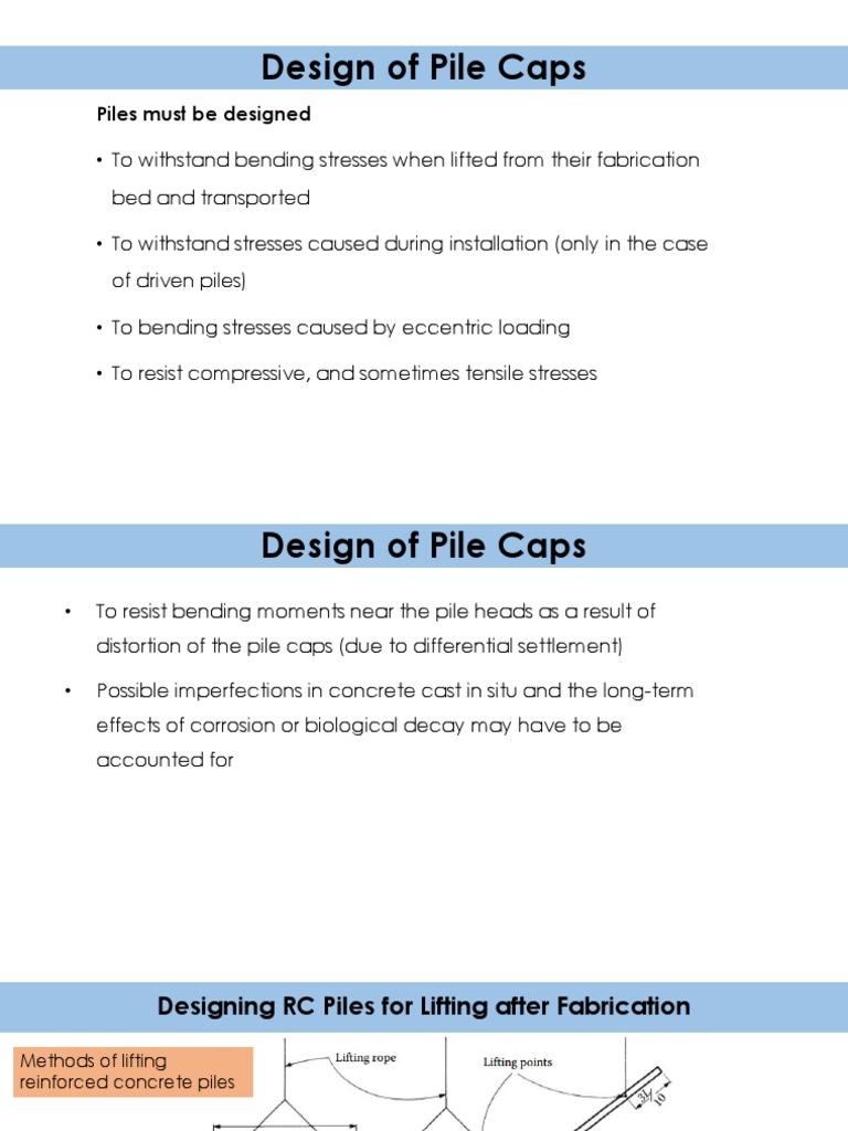 Design Of Pile Caps Pdf Bending Deep Foundation