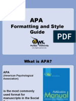Formatting and Style Guide