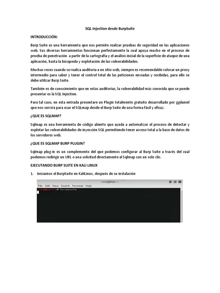 SQL Injection Desde BurpSuite PDF | PDF | Servidor proxy | SQL