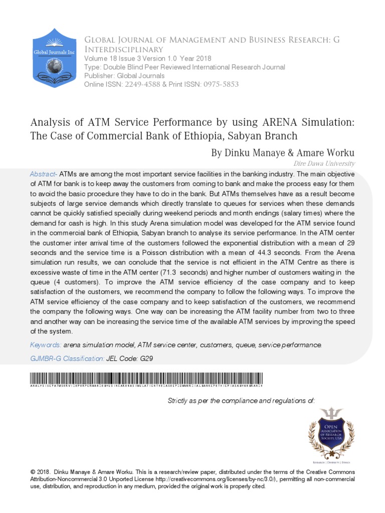 Analysis of ATM Service Performance by U PDF | PDF | Mathematical Model ...