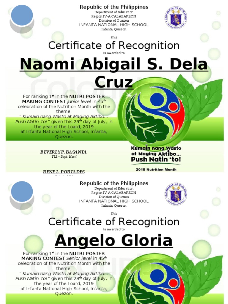 NUTRITION MONTH CERTIFICATE TEMPLATE FREE DOWNLOAD visual data 2