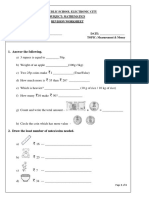 DPS Electronic City Math Revision Worksheet