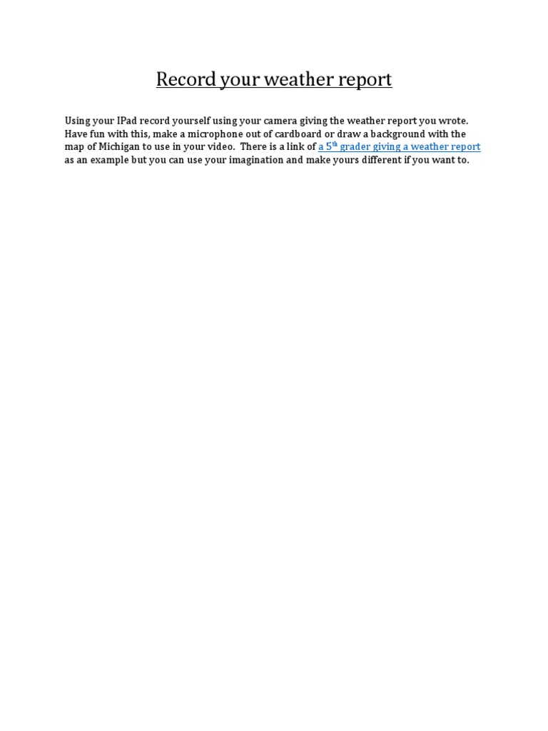 record your weather report