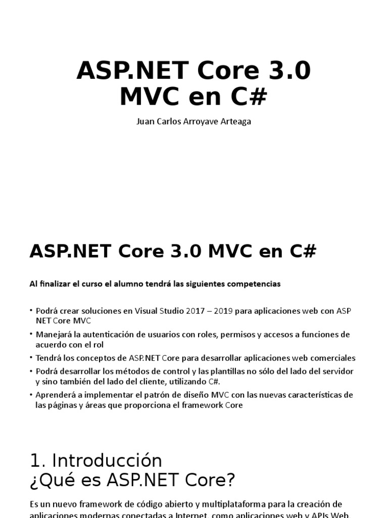 Core 3.0 MVC en C# | PDF | Modelo – Vista – Controlador | .NET Framework