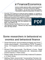 Behavioral Economics&Finance