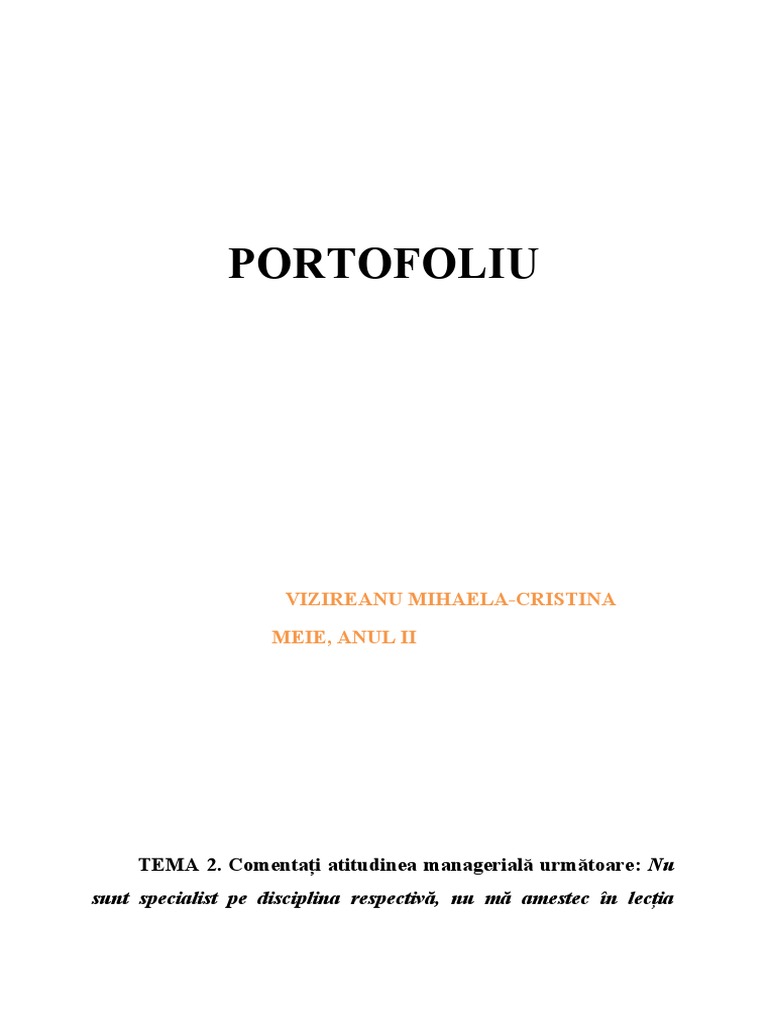 Portofoliu 1 | PDF