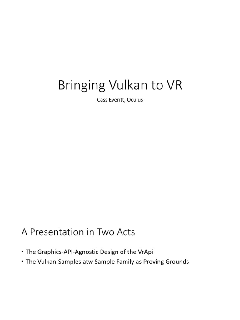 Vulkan Integration for VR Development | PDF | Graphics Processing Unit ...